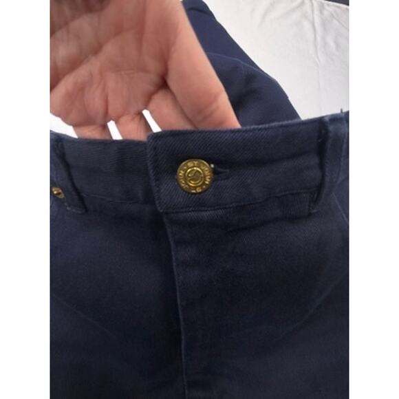 St. John Sport Signature Knit Jeans Navy Slim Leg Pants Size 8 - Picture 13 of 16